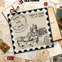Einzigartige Vintage Briefmarke Save the Date