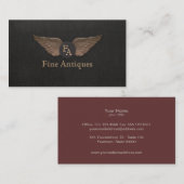 Einzigartige Vintage Bronze-Flügel Monogramm Schwa Visitenkarte (Vorne/Hinten)