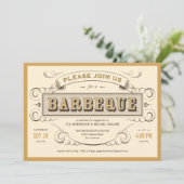 Einzigartige Vintage GRILLEN Einladung (Stehend Vorderseite)