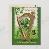 Einzigartige Vintage Illustration - Die Harfe von Postkarte (Vorne/Hinten)