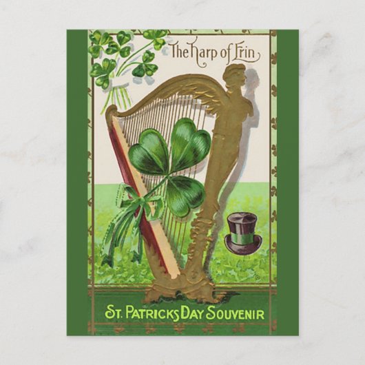 Einzigartige Vintage Illustration - Die Harfe von Postkarte (Vorderseite)