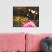 Einzigartige Vintage Kamera, Uhr und Blume Leinwanddruck (Insitu (Wohnzimmer))