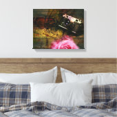 Einzigartige Vintage Kamera, Uhr und Blume Leinwanddruck (Insitu (Schlafzimmer))
