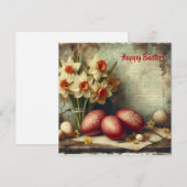 Einzigartige Vintage Ostereier Feiertagskarte (Vorne/Hinten)