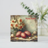 Einzigartige Vintage Ostereier Feiertagskarte (Stehend Vorderseite)