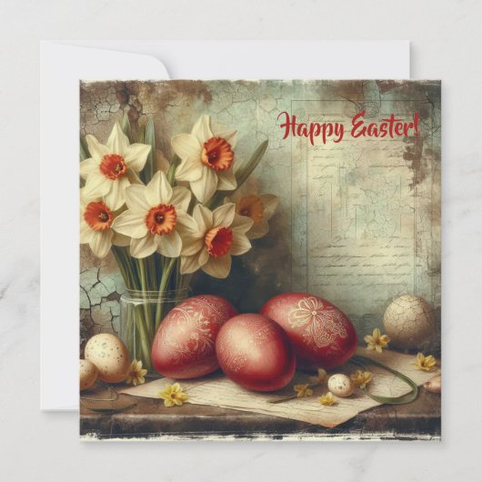Einzigartige Vintage Ostereier Feiertagskarte (Vorderseite)