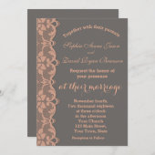 Einzigartige Vintage Pfirsichgraue Hochzeit Einladung (Vorne/Hinten)