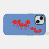 Einzigartige Vintage rote Spitzen-Herzen iPhone 15 Hülle (Rückseite (Horizontal))