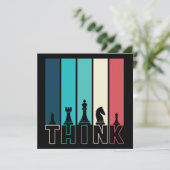 Einzigartige Vintage Schachfiguren denken farbenfr Karte (Stehend Vorderseite)