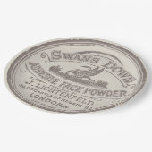 Einzigartige Vintage Schrift mit Schwan Pappteller (Schrägansicht)