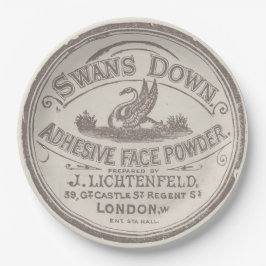 Einzigartige Vintage Schrift mit Schwan Pappteller