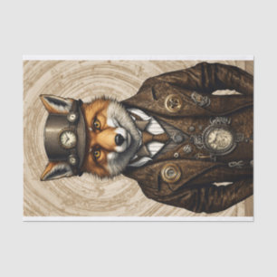 Einzigartige Vintage Steampunk Fox Art Seidenpapier