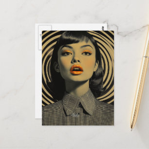 Einzigartige Vintage-Surreal-Woman Postkarte