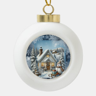 Einzigartige vintage Weihnachtsdekoration Papierpl Keramik Kugel-Ornament