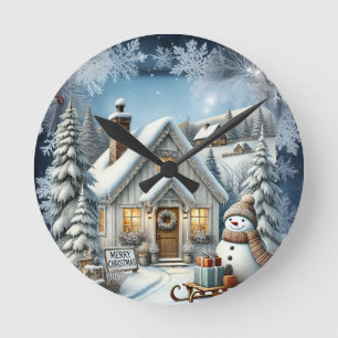 Einzigartige vintage Weihnachtsdekoration Papierpl Runde Wanduhr
