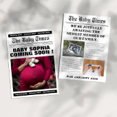 Einzigartige Vintage Zeitungs-Babydusche Einladung