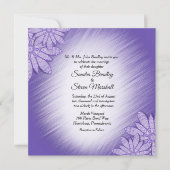 Einzigartige Violett-Hue-Akzente Hochzeitsfeier Einladung (Vorderseite)