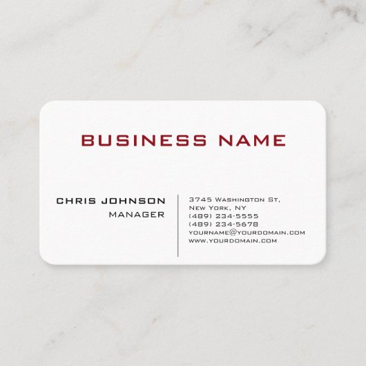 Einzigartige Visitenkarte für Chic Manager (Vorderseite)