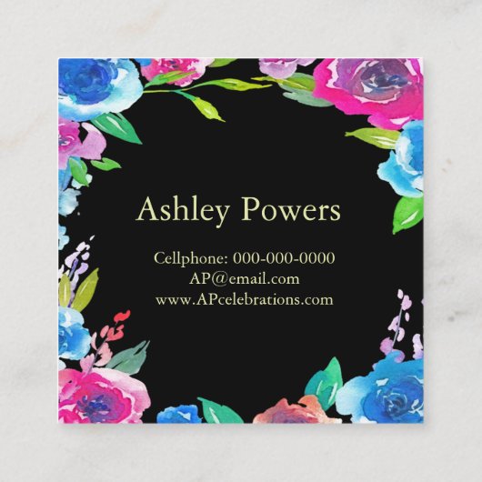 Einzigartige Visitenkarte für den Blumenplatz (Rückseite)