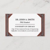 Einzigartige Visitenkarte für Doktoranden (Vorderseite)