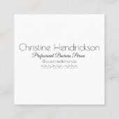 Einzigartige Visitenkarte, stilvoll, floral Quadratische Visitenkarte (Rückseite)