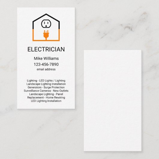 Einzigartige Visitenkarten für vertikale Elektrote Visitenkarte (Vorne/Hinten)