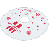 Einzigartige Vorlage für benutzerdefinierte Famili Polyester Weihnachtsbaumdecke (Schrägansicht)