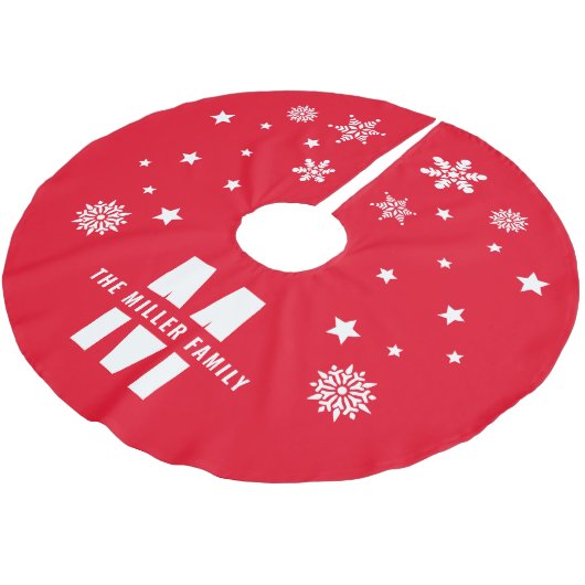 Einzigartige Vorlage für benutzerdefinierte Famili Polyester Weihnachtsbaumdecke (Schrägansicht)