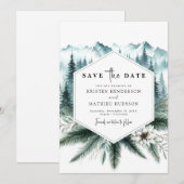 Einzigartige Waldhochzeit Save The Date (Vorne/Hinten)