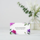 Einzigartige Wasserfarbe Abstrakt Lila Moderne Visitenkarte (Stehend Vorderseite)