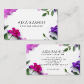 Einzigartige Wasserfarbe Abstrakt Lila Moderne Visitenkarte (Vorne/Hinten)