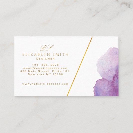 Einzigartige Wasserfarbe Moderne Visitenkarte (Rückseite)