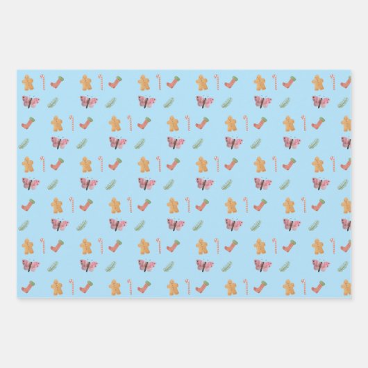 Einzigartige Wasserfarben Muster Geschenkpapier Set (Vorderseite 2)