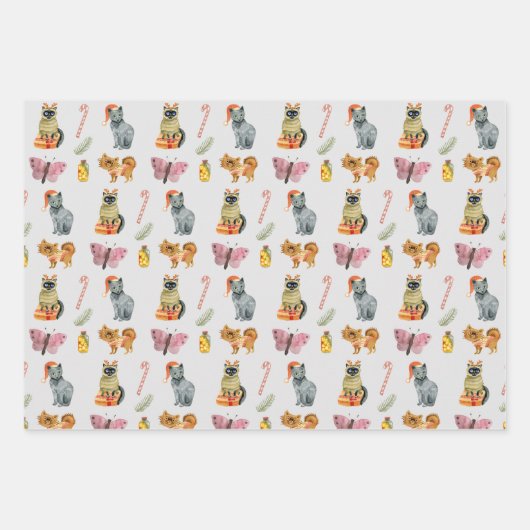 Einzigartige Wasserfarben Muster Geschenkpapier Set (Vorderseite)