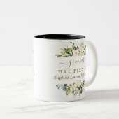 Einzigartige Wasserfarben Weiße Blume Spanisch Bau Zweifarbige Tasse (VorderseiteRechts)