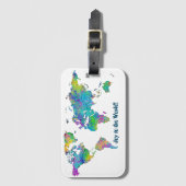 Einzigartige Wasserfarbensplashes Weltkarte Gepäckanhänger (Vorderseite Vertikal)