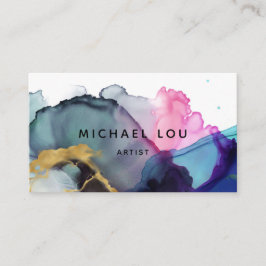 Einzigartige Watercolor Gold Modern Business Card Visitenkarte