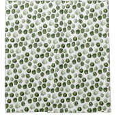 Einzigartige Watercolor-Grünpunkte Duschvorhang (Vorderseite)