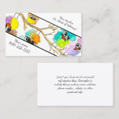 Einzigartige Watercolor Whimsical Birds Business C Visitenkarte (Vorne/Hinten)