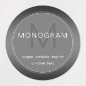 Einzigartige Waterproof Grau Monogram bearbeitbar Etiketten (Design 2)
