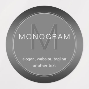 Einzigartige Waterproof Grau Monogram bearbeitbar Etiketten