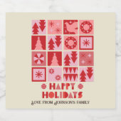 Einzigartige Weihnachten Rosa Moderne funkelnd Schaumweinetikett (Einzelnes Label)