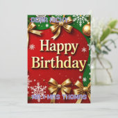 Einzigartige Weihnachts-Geburtstagskarte Einladung (Stehend Vorderseite)