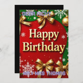 Einzigartige Weihnachts-Geburtstagskarte Einladung (Vorne/Hinten)