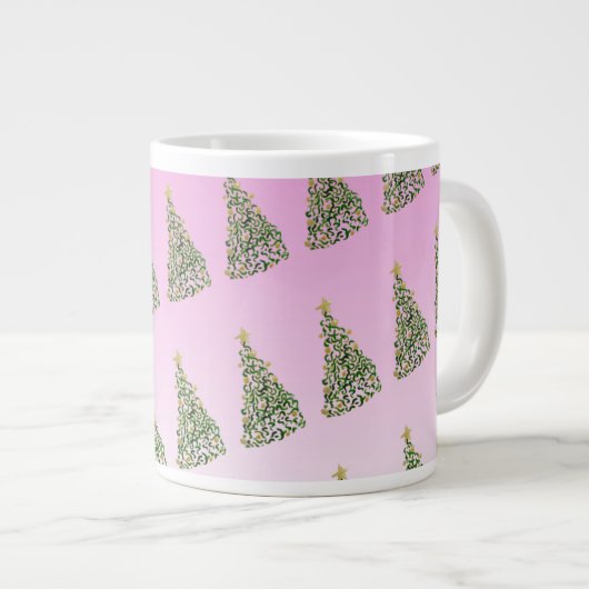 Einzigartige Weihnachtsbaummuster-Tasse Jumbo-Tasse (Vorderseite Rechts)