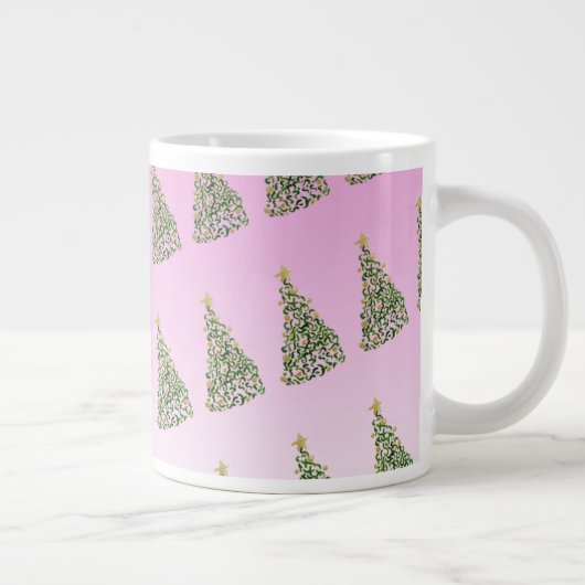 Einzigartige Weihnachtsbaummuster-Tasse Jumbo-Tasse (Rechts)