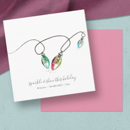 Einzigartige Weihnachtsbeleuchtungskarte Mitteilungskarte