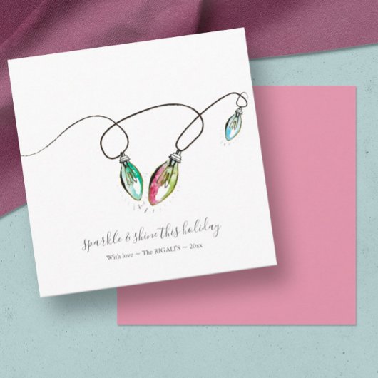 Einzigartige Weihnachtsbeleuchtungskarte Mitteilungskarte