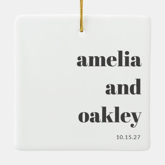 Einzigartige Weihnachtsfeier für die Platzkarte Keramikornament (Rückseite)