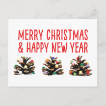 Einzigartige Weihnachtsferien pinecone Postkarte